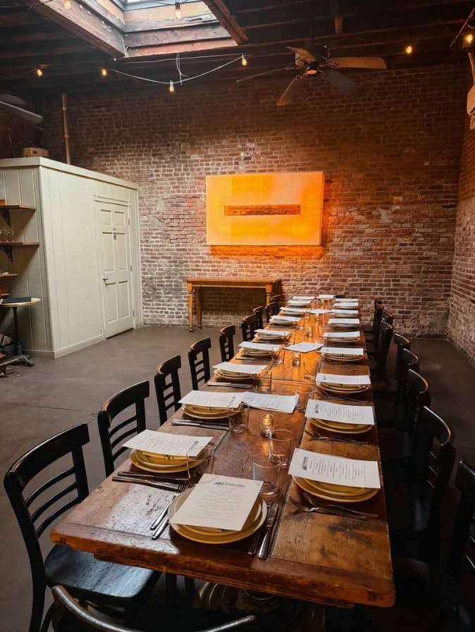A private dining setup for a Chord community dinner